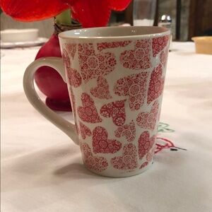 Lace Heart Red and White Mug